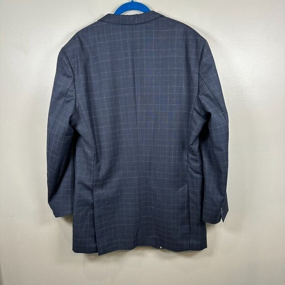 Hugo Boss The James Wool Blazer Jacket Size 44L Blue Plaid Career Business - Picture 11 of 11